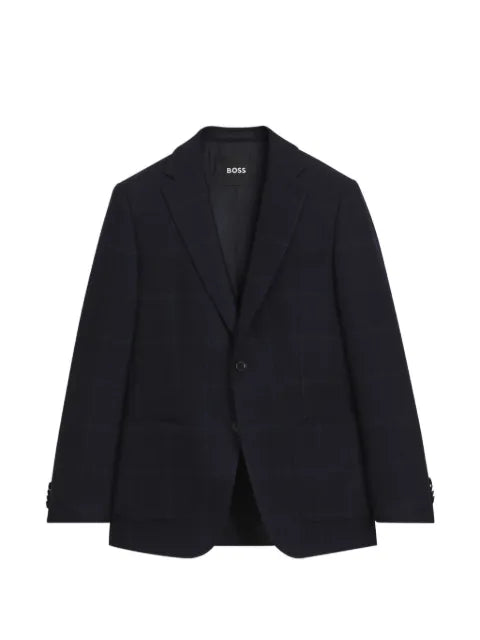 BOSS slim-fit blazer in checked virgin wool