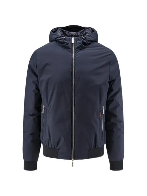 Moorer zip-up hooded jacket