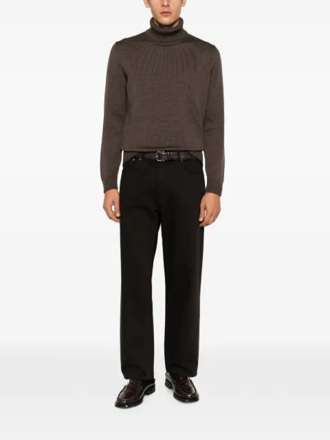 Zanone roll-neck ribbed-trim sweater