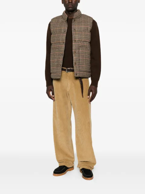 Sebago check-pattern padded gilet