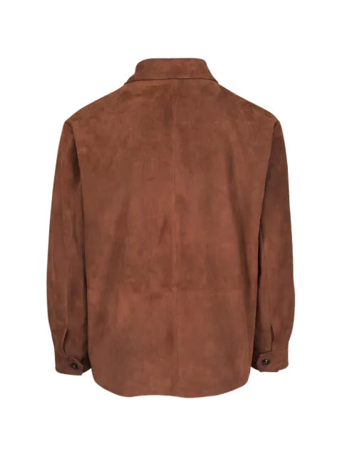 Kiton button-up suede jacket