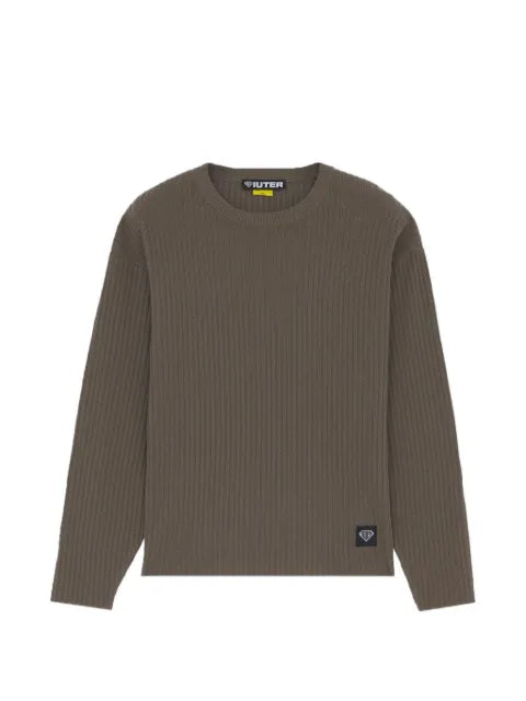 IUTER ribbed-knit logo-patch sweater