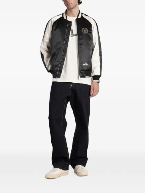 EVISU dragon-embroidered satin jacket
