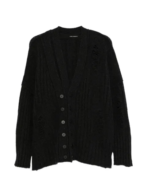 Isabel Benenato distressed double-breasted cardigan