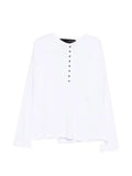 Isabel Benenato henley-neck raw-edge sweatshirt