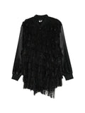 Comme des Garçons Homme Plus ruffled lace-panel Chester jacket