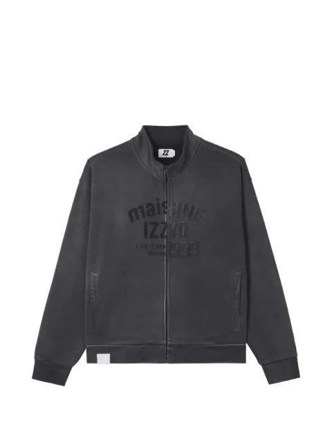 izzue logo-embroidery zip-up sweatshirt