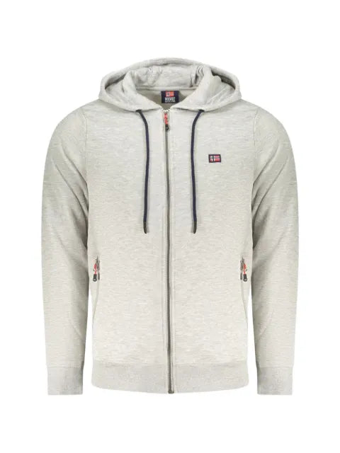 Norwegian Rain logo-patch zip-up hoodie
