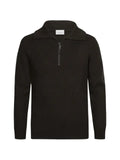 Profuomo ribbed-knit half-zip sweater