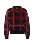 Guest In Residence check-motif velvet-collar jacket