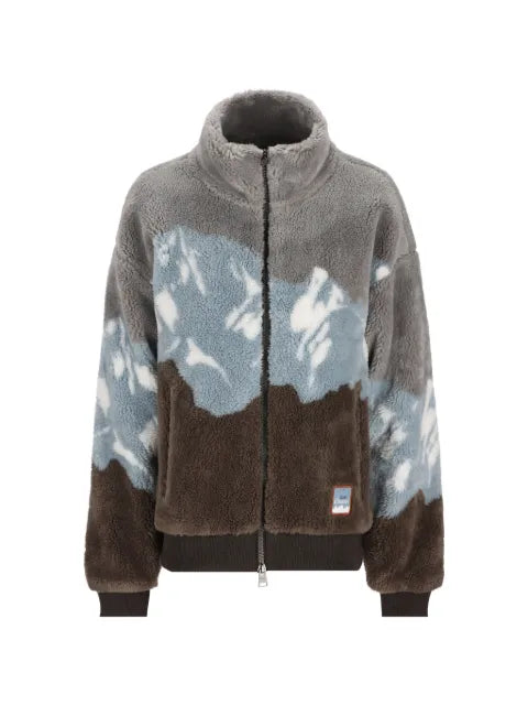 Herno Alpine Teddy mountain-print faux-shearling jacket