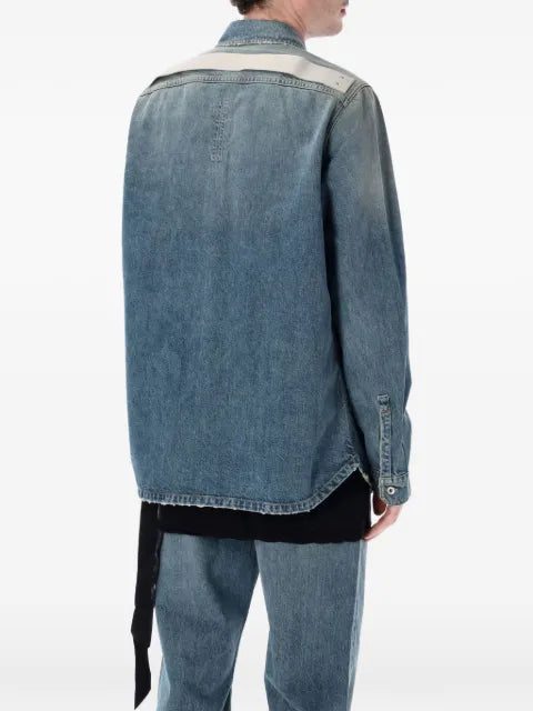 Rick Owens faded-effect denim shirt jacket