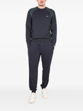 BOSS logo-print striped-panel sweater