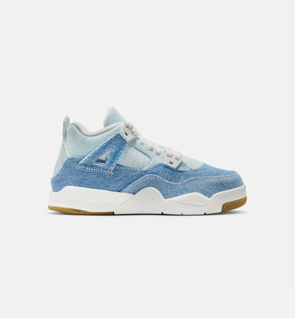 Air Jordan 4 Retro Worn Blue Preschool Sneakers
