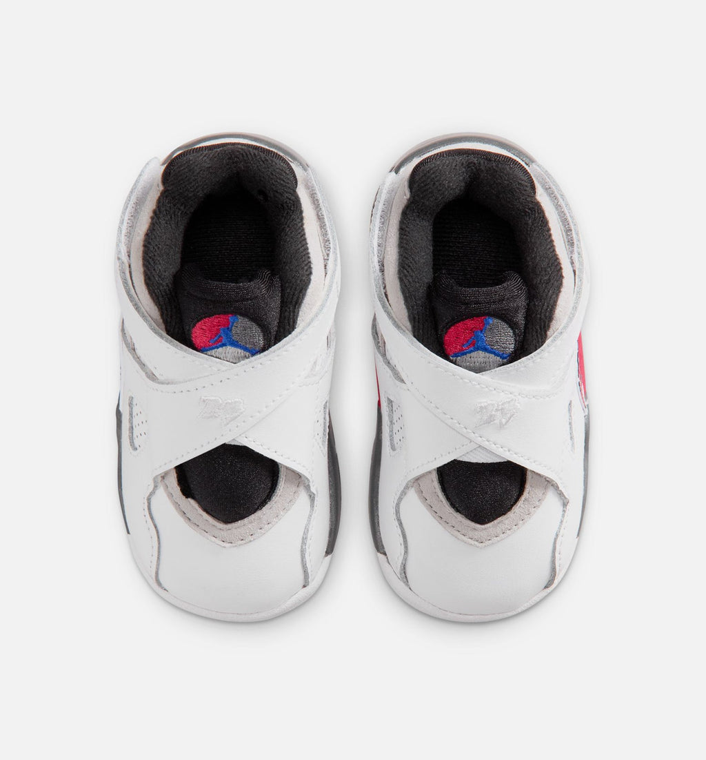 Air Jordan 8 Retro White and True Red Infant Sneakers - White/Black/True Red