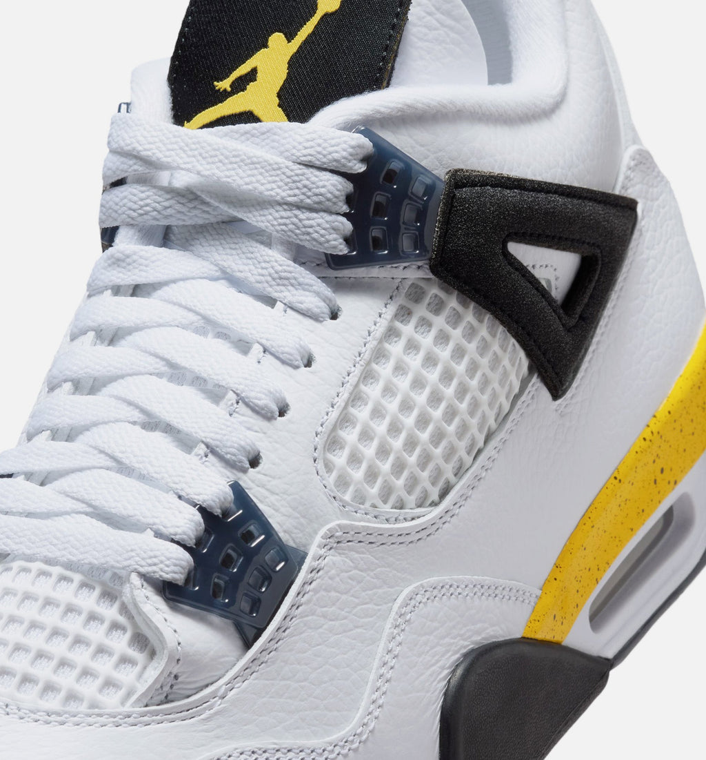 Air Jordan 4 Retro Rare Air Tour Yellow Men's Lifestyle Shoes - White/Dark Blue Grey/Black/Tour Yellow