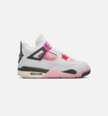 Air Jordan 4 Retro Comic Big Kids' Sneakers - White / Pink / Smoke Grey
