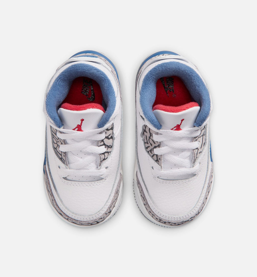 Air Jordan 3 Retro Infant Toddler Lifestyle Shoe - White/Fire Red/True Blue