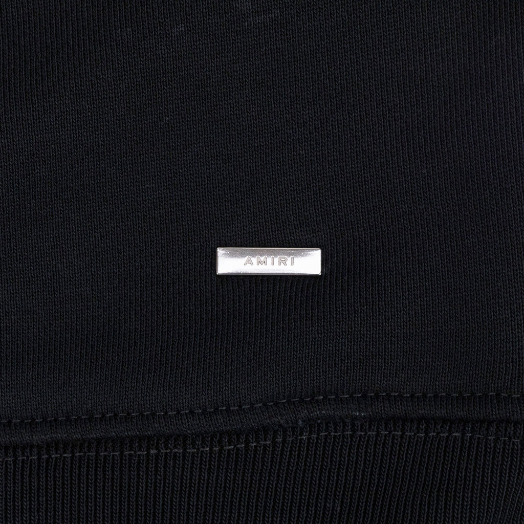 Faded Black Amiri Track Patch-Embellished Hoodie