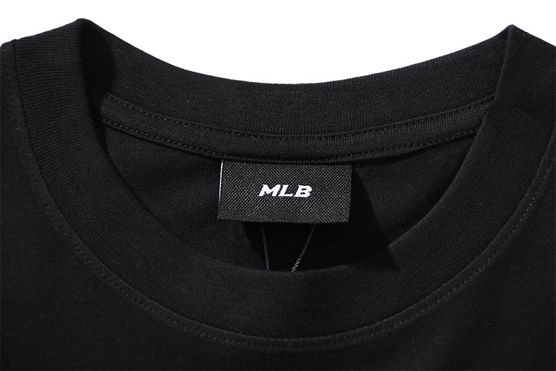 MLB Floral Cap Graphic Cotton Crew‑Neck Short‑Sleeve T‑Shirt