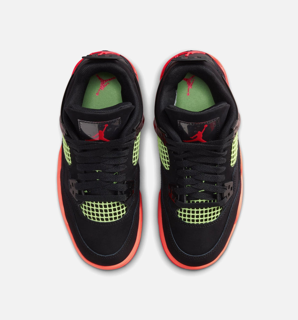 Air Jordan 4 Retro Black Infrared 23 Grade School Lifestyle Shoes - Black/Infrared 23/Bright Mango