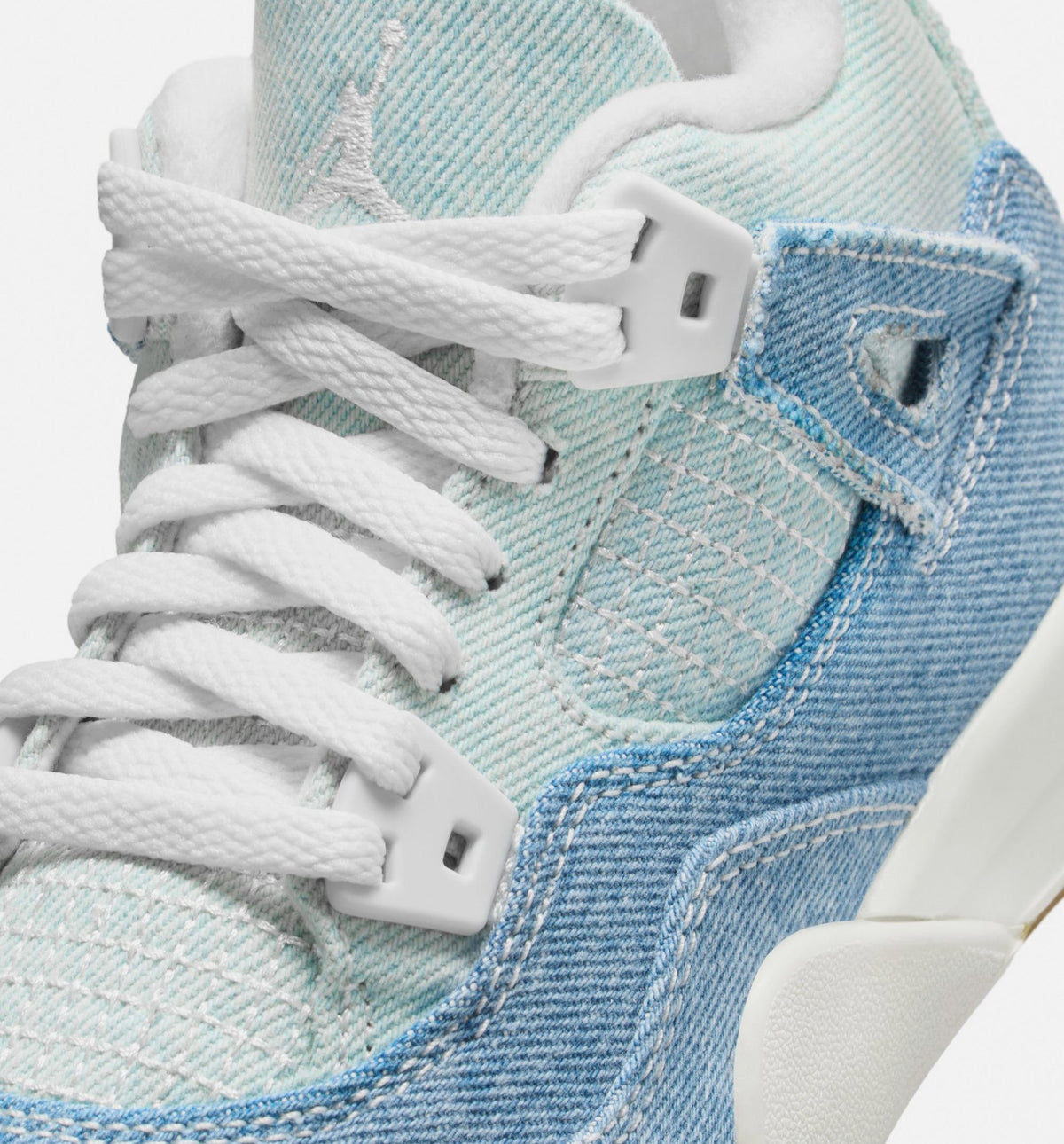 Air Jordan 4 Retro 'Worn Blue' Preschool - Sail/Worn Blue/Metallic Gold