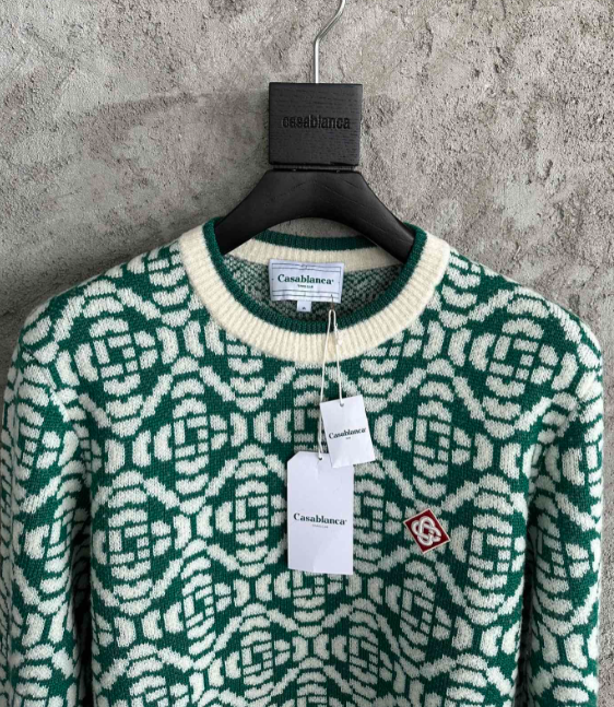 Green Monogram Knit Sweater