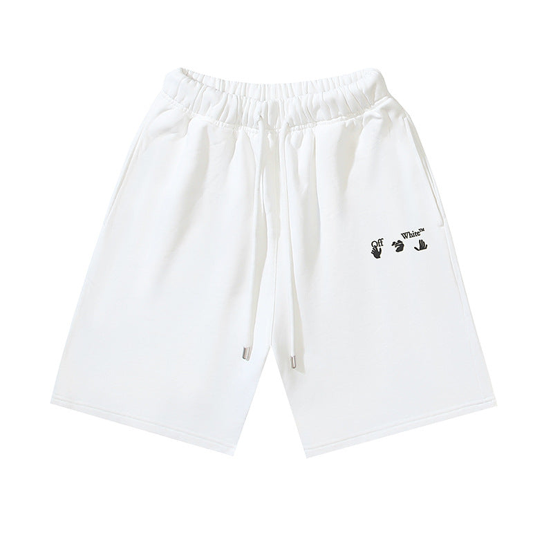 Off-White Hand and Letter Graphic Casual Shorts Unisex