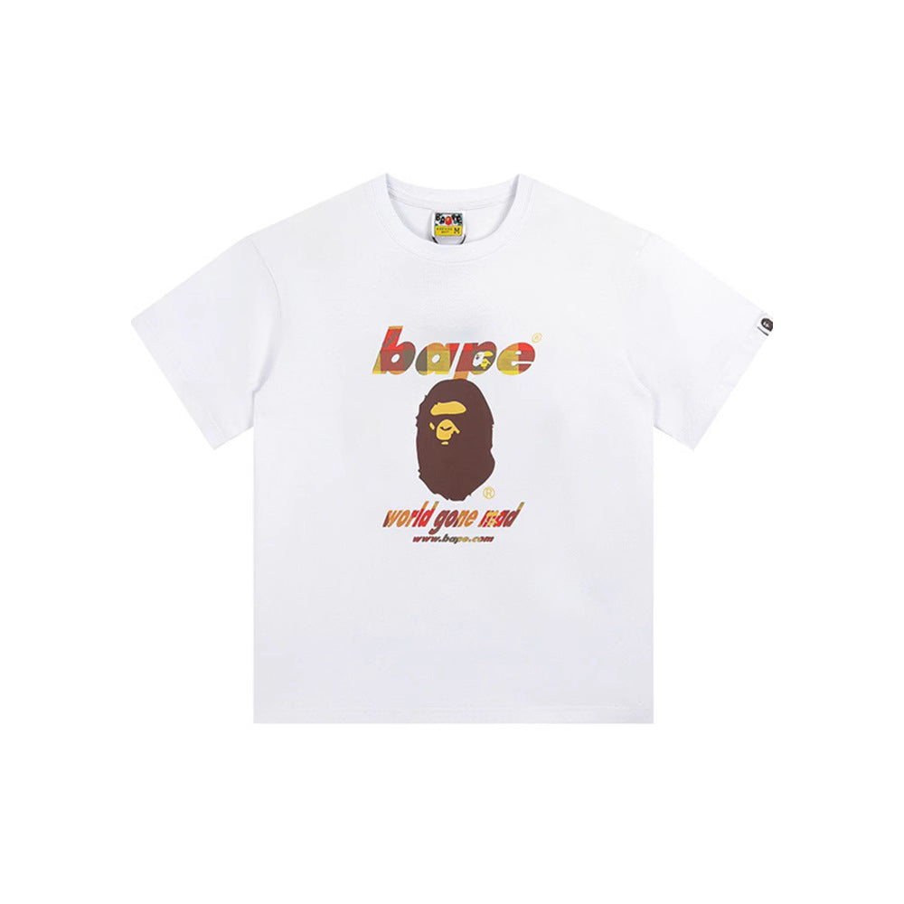 BAPE Ape Shark Graphic Print Loose Unisex Heavyweight Cotton T-Shirt