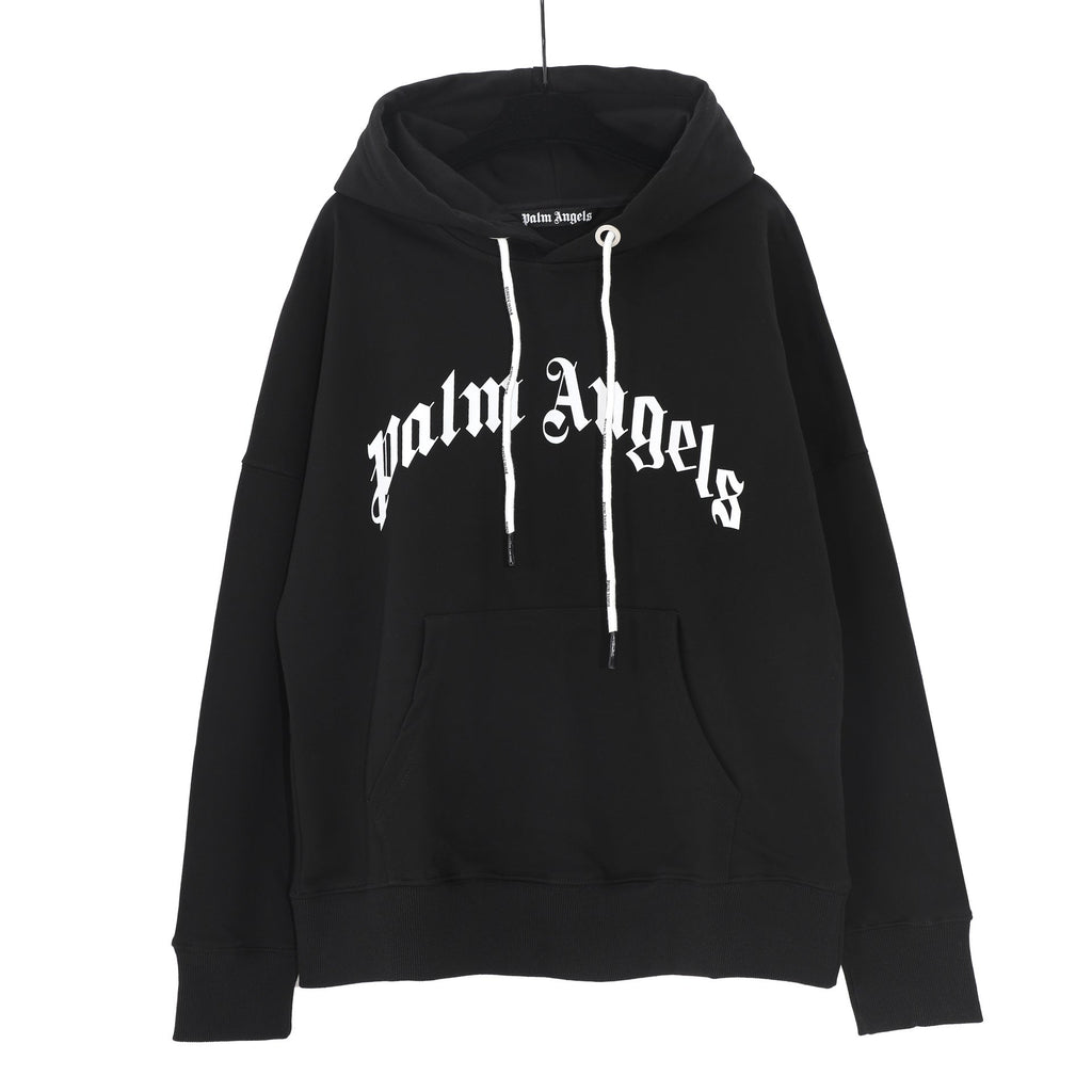 Palm Angels Logo Print Casual Unisex Pullover Hoodie