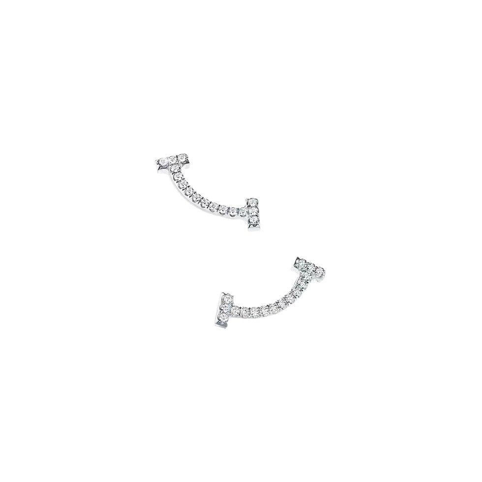Tiffany Style Smile Cubic Zirconia Earrings