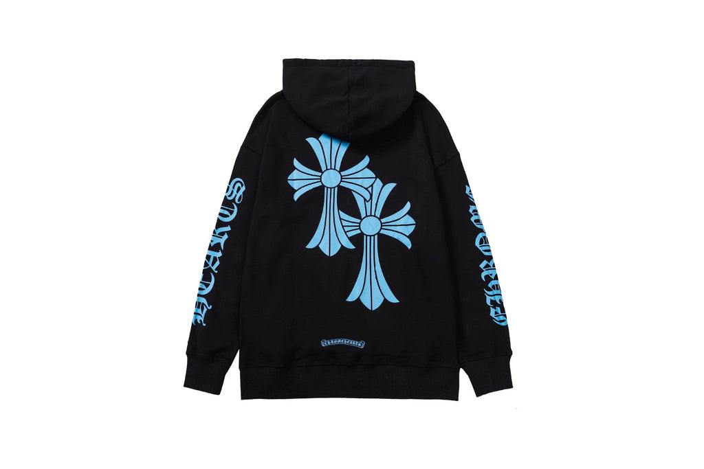 Chrome Hearts Multi‑Cross Sanskrit Graphic Oversized Hoodie Streetwear