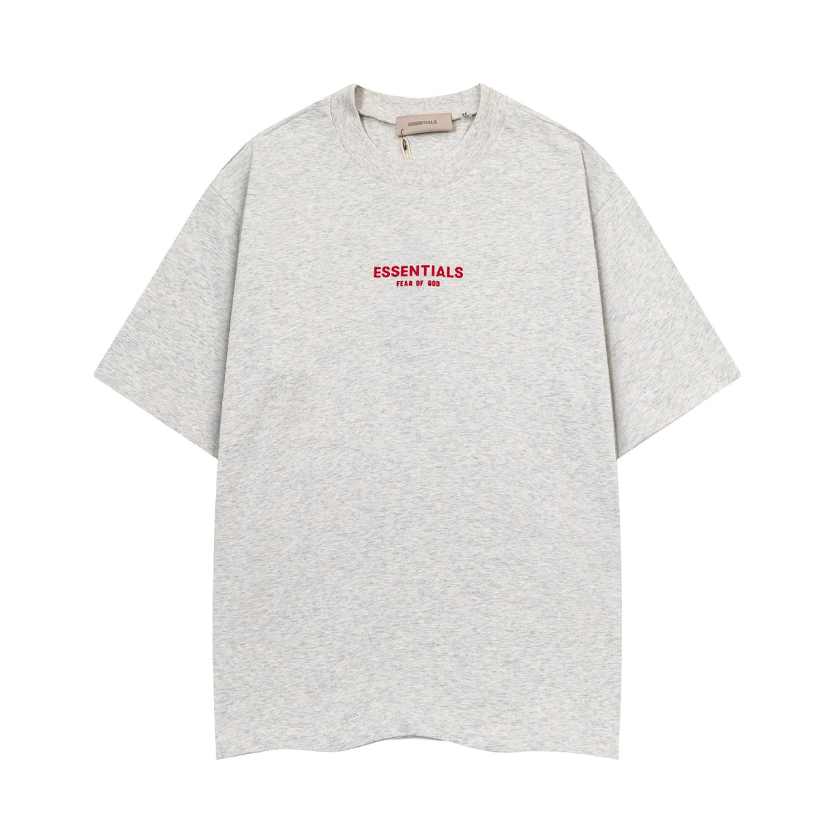 Fear Of God Essentials Red Rubber Letter Crew Neck Short Sleeve T Shirt