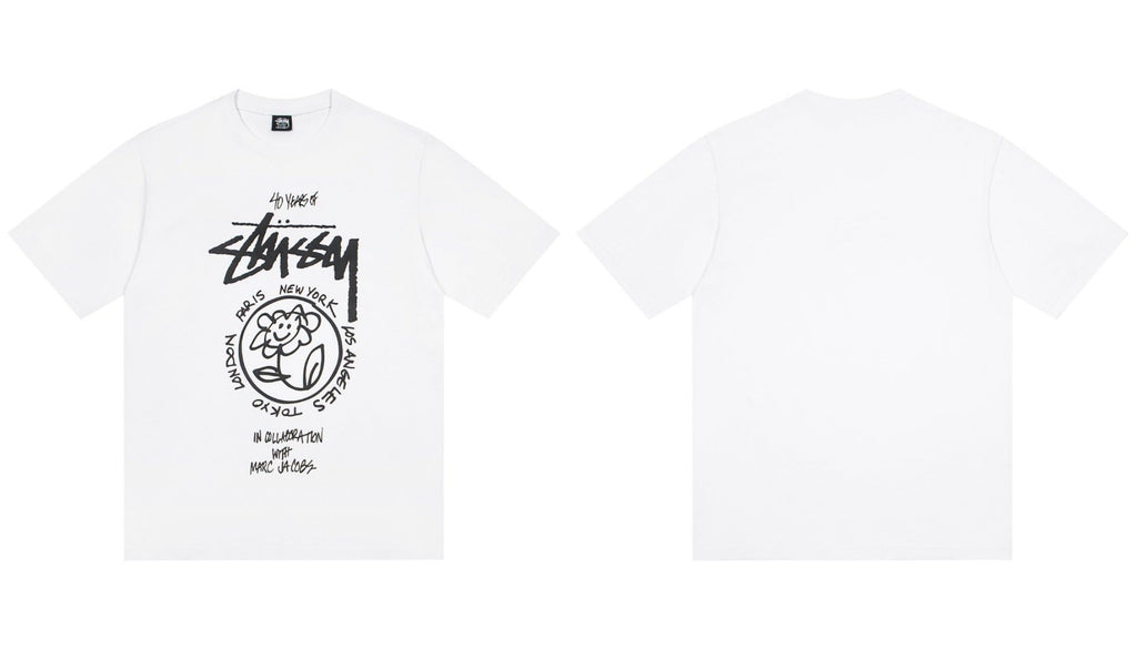 Stussy X Marc Jacobs 40Th Anniversary Flower Graphic Tee