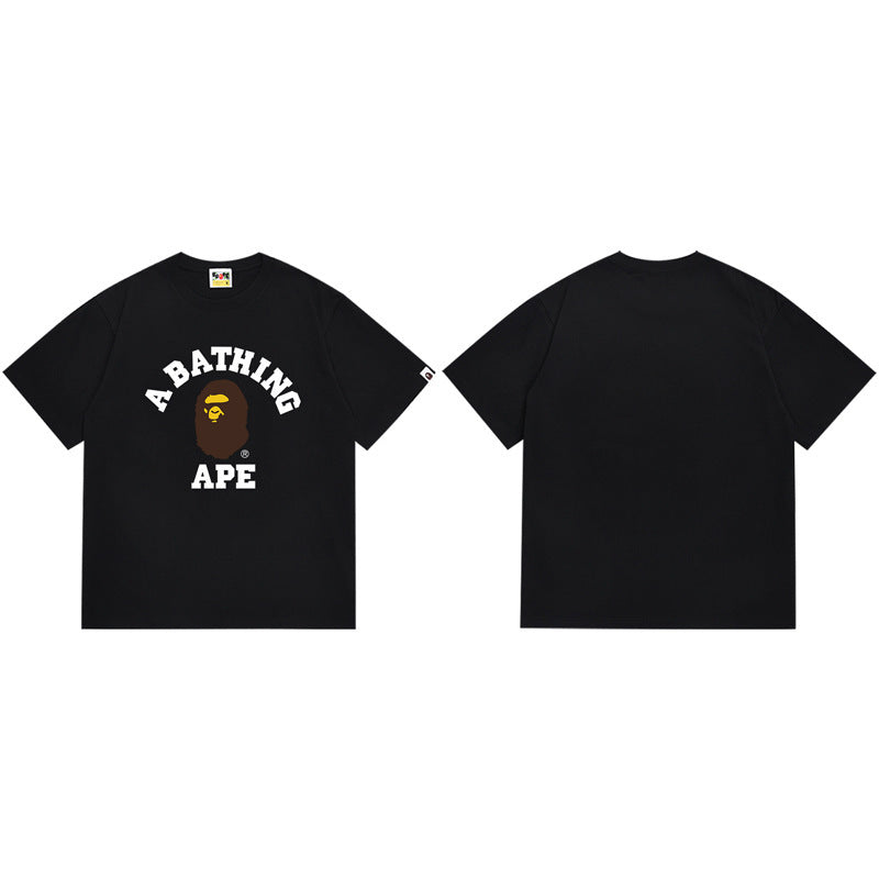 BAPE Ape Shark Graphic Print Loose Unisex Heavyweight Cotton T-Shirt