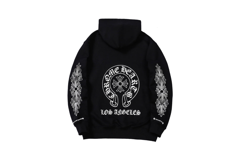 Chrome Hearts Multi‑Cross Sanskrit Graphic Oversized Hoodie Streetwear