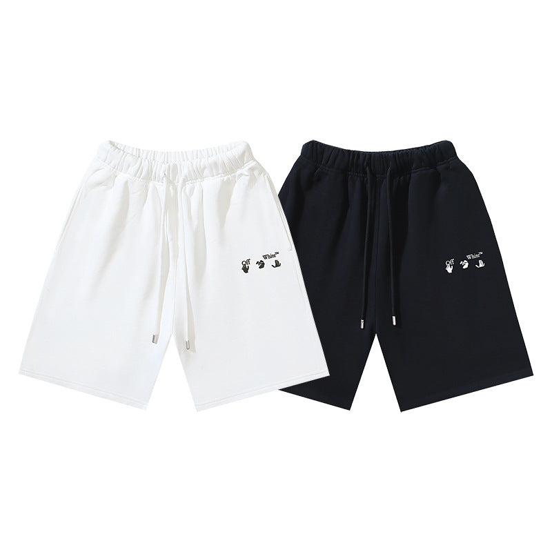 Off-White Hand and Letter Graphic Casual Shorts Unisex