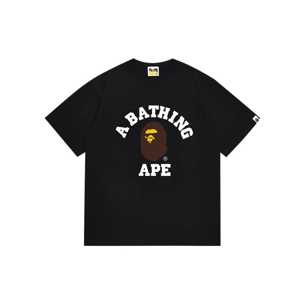 BAPE Ape Shark Graphic Print Loose Unisex Heavyweight Cotton T-Shirt