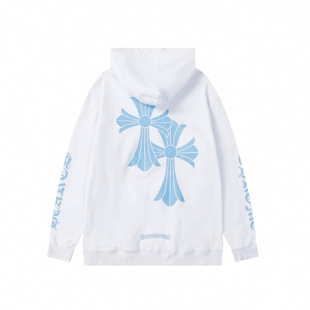 Chrome Hearts Multi‑Cross Sanskrit Graphic Oversized Hoodie Streetwear