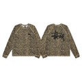 Stussy Leopard Signature Script Waffle Knit Long Sleeve Tee