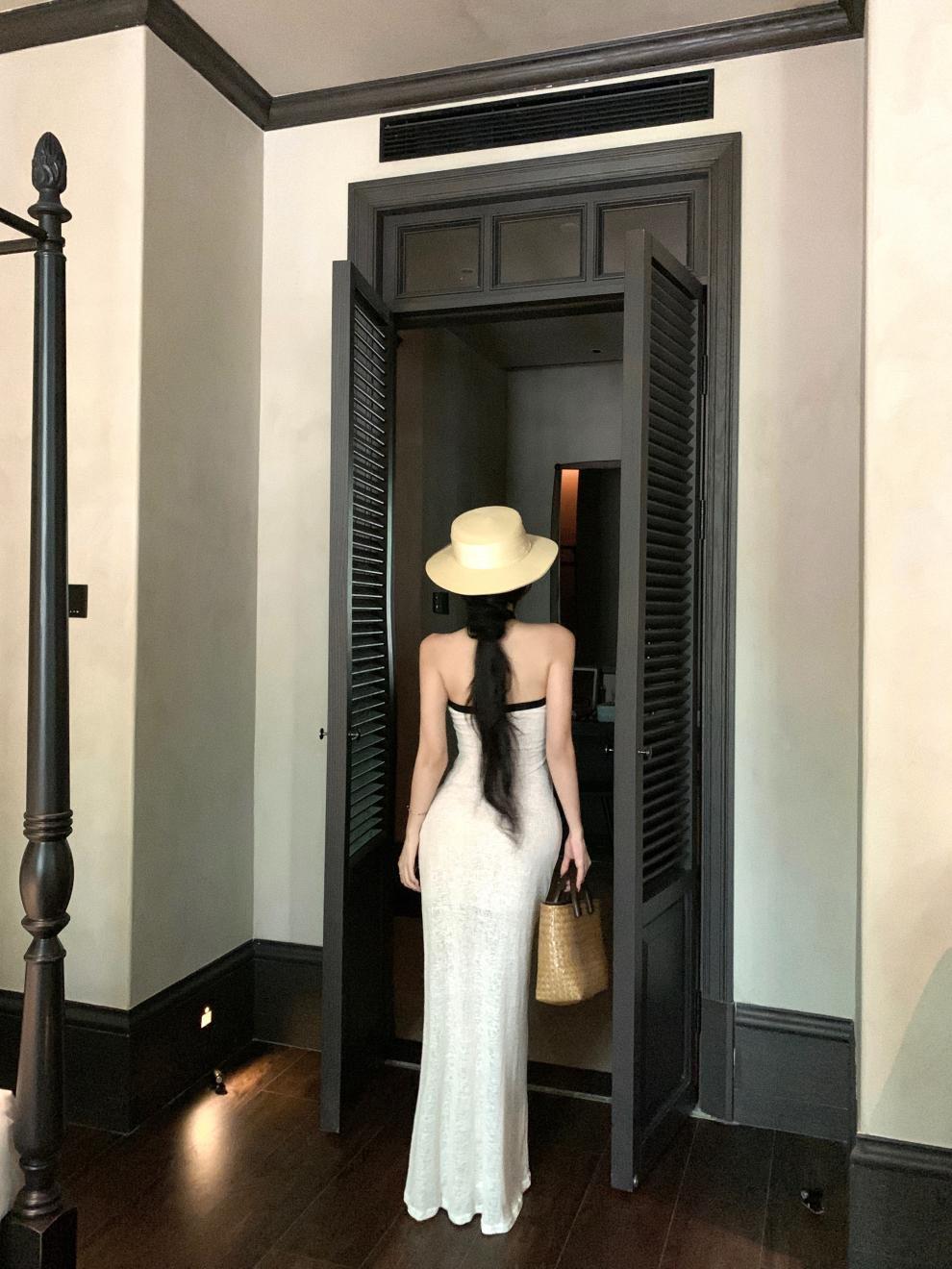 Halter Tie Bandeau Mermaid Maxi Dress Slim Bodycon Summer Long Gown
