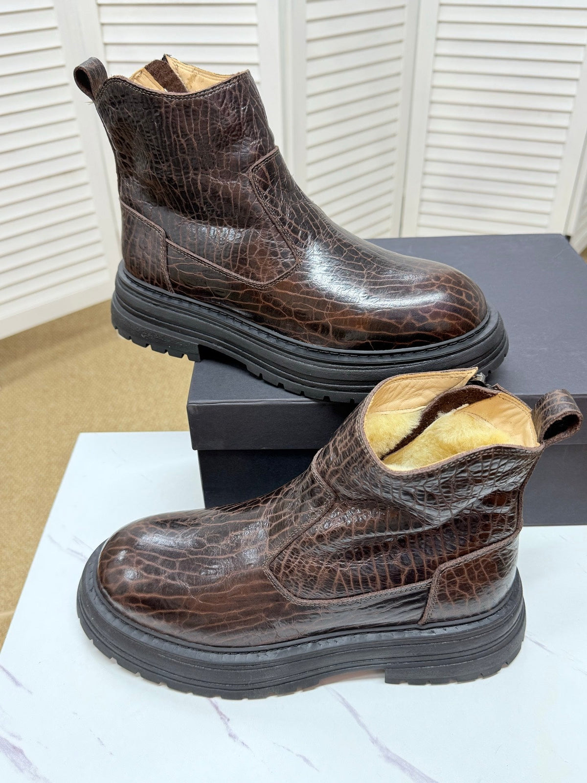 UGG Dark Brown Leather Chelsea Boots