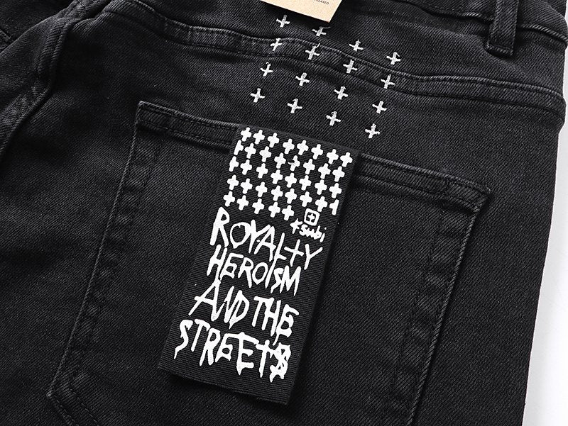 Ksubi Black Slim Tapered Graphic Jeans