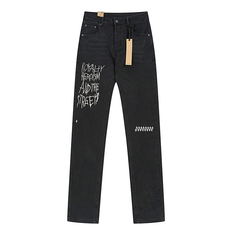 Ksubi Black Slim Tapered Graphic Jeans