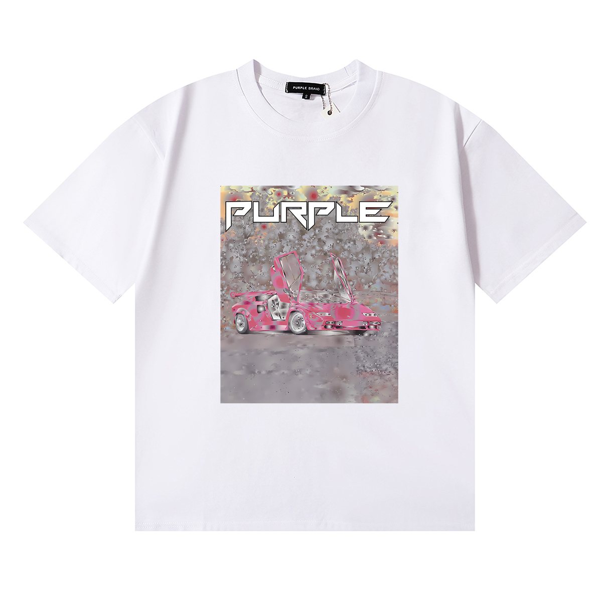 Purple Brand Ditched Car Graphic T-Shirt