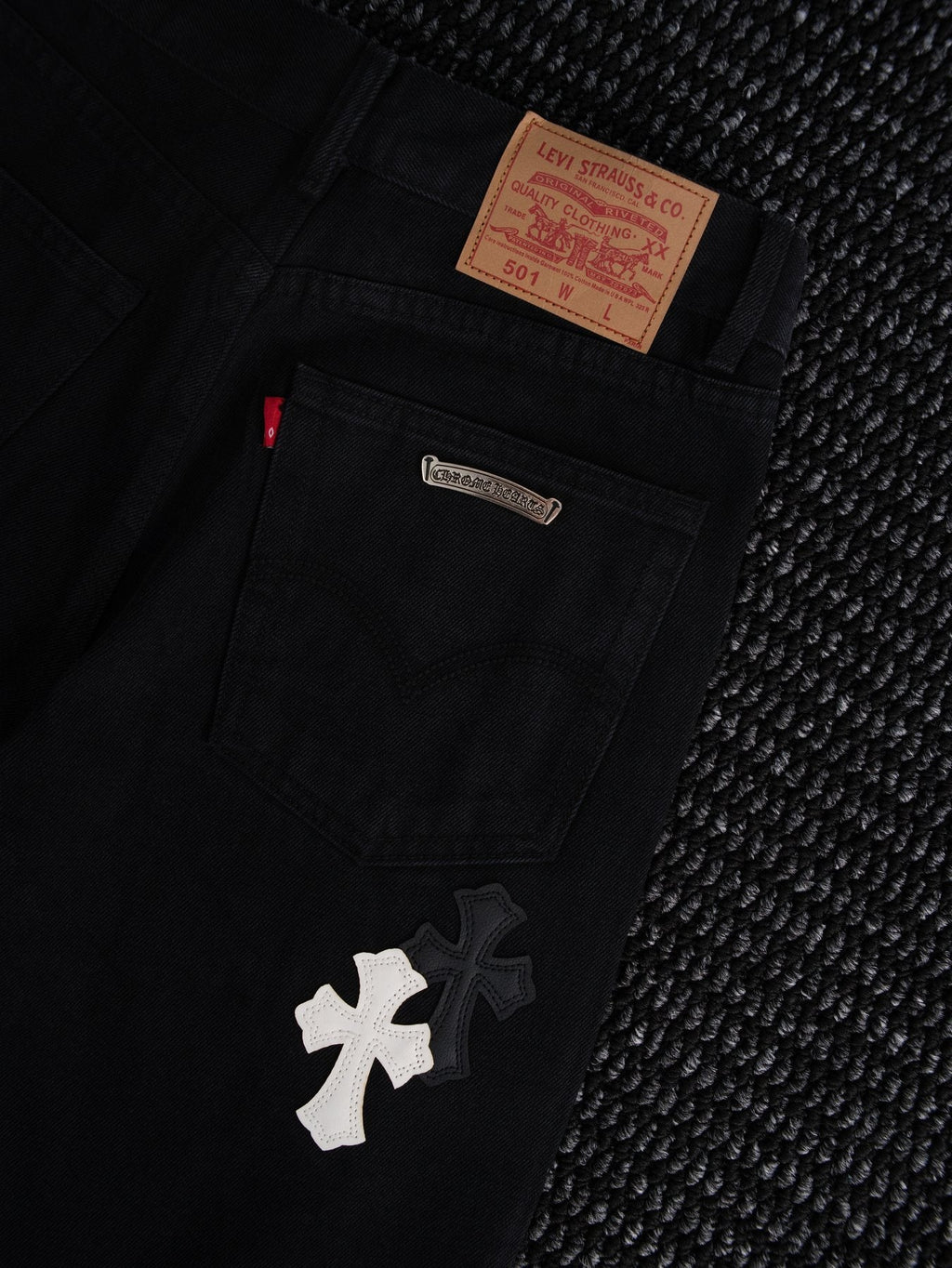 Chrome Hearts Cross Patch Black Jeans