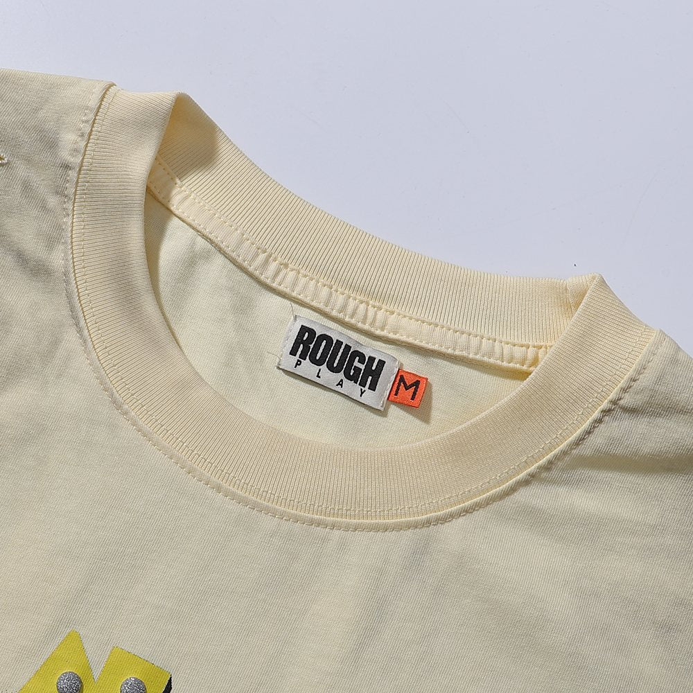 Rough Play Rabbit Car Distressed Short-Sleeve T-Shirt