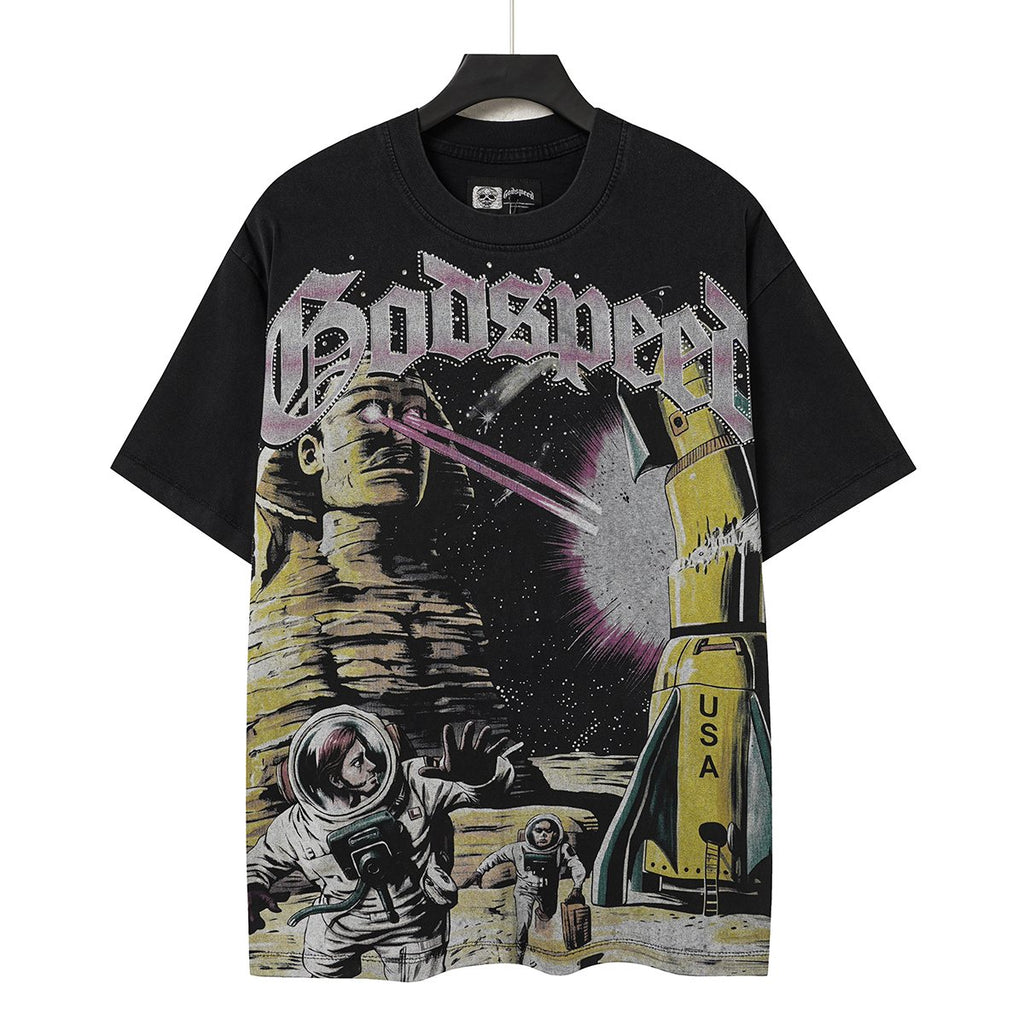Godspeed Astronaut Rocket Graphic T-Shirt