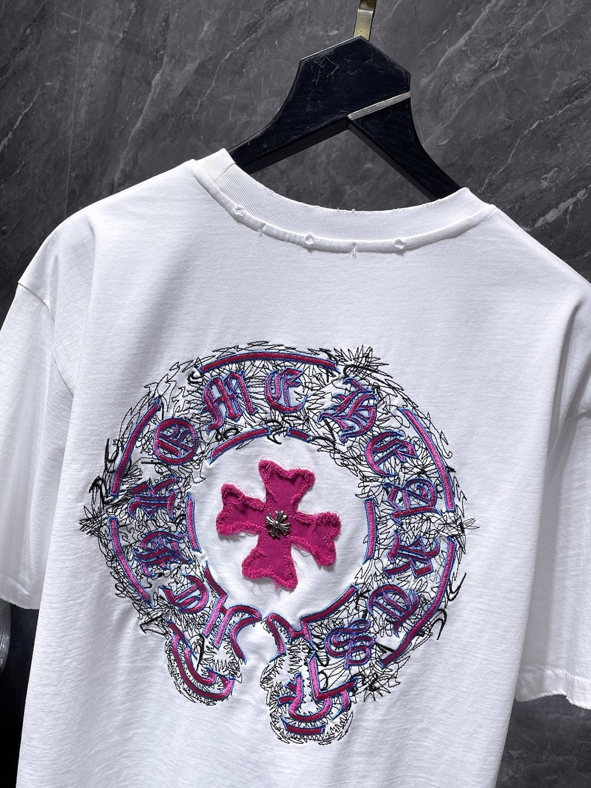 Chrome Hearts Horseshoe Cross Embroidered T-Shirt
