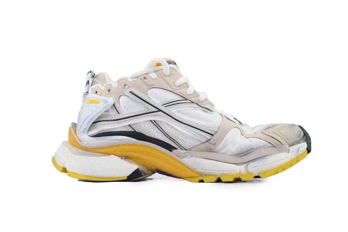 Balenciaga Runner Sneaker White Yellow 772767 W3RNY 9170